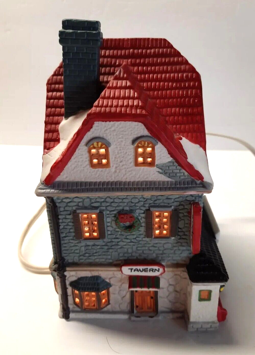 Lemax Hearthside Village Collectible Porcelain Lighted House Ox Bow Inn 1993