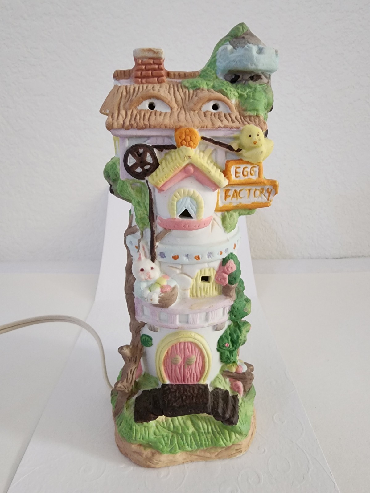 Vintage 1990s Pacific Rim “Hi-Town Village” Easter Egg Factory figurine Apprx 8″
