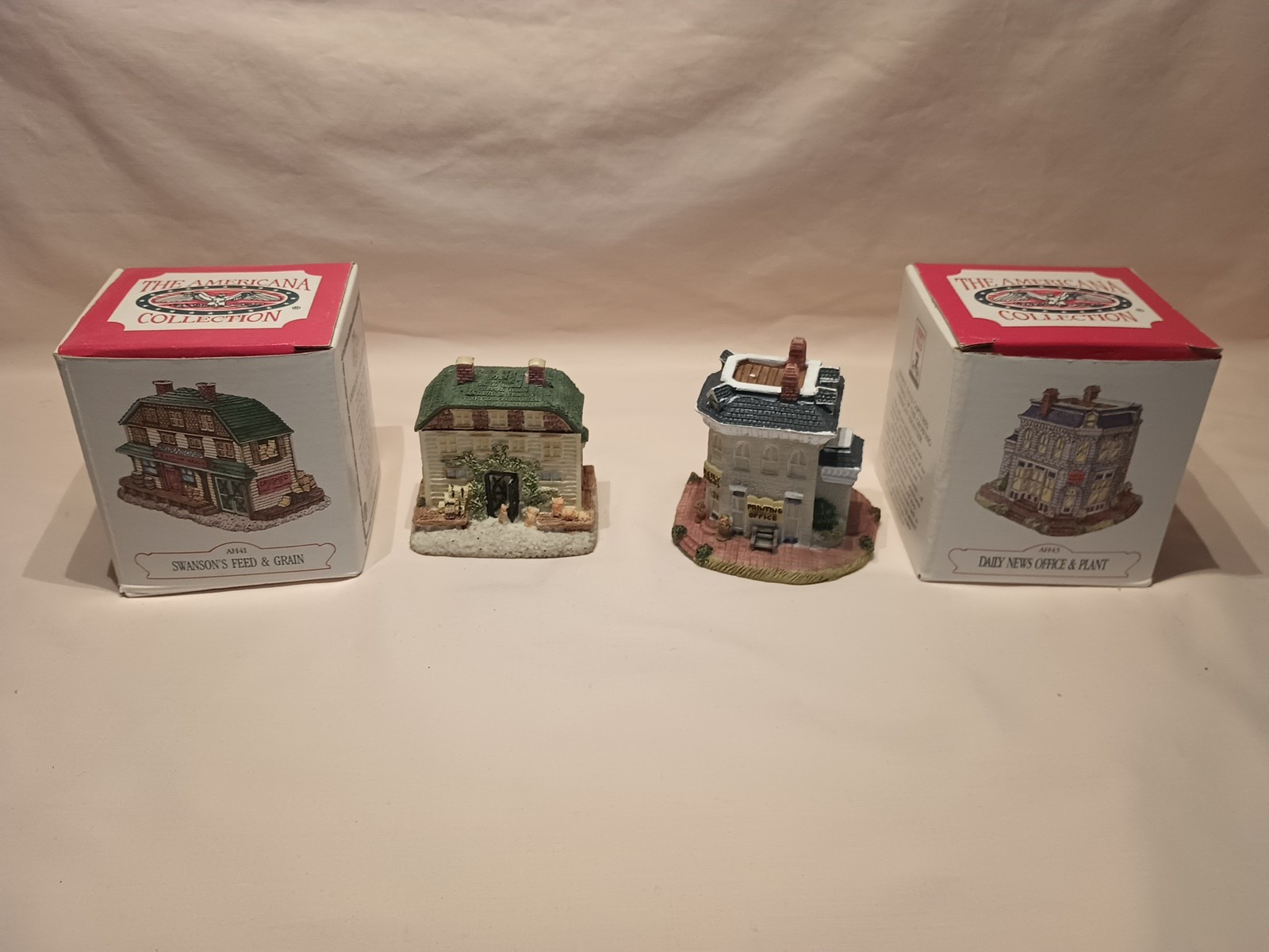 Vintage The Americana Collection Village Houses 13 Pieces, about 3 inches tall