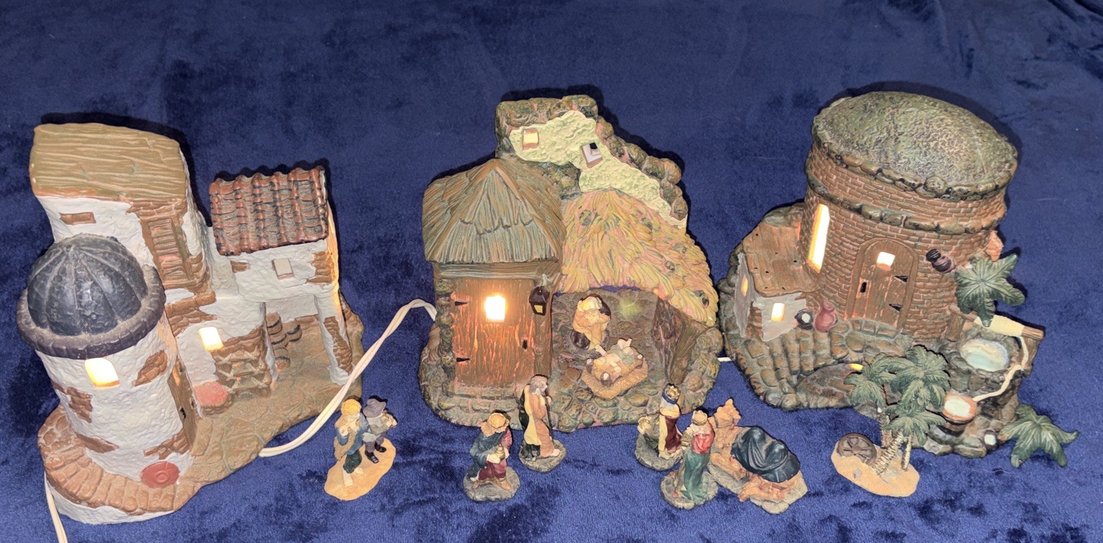 Nativity Bethlehem Christmas Village Porcelain House Structure Bethlehem 12 PCs
