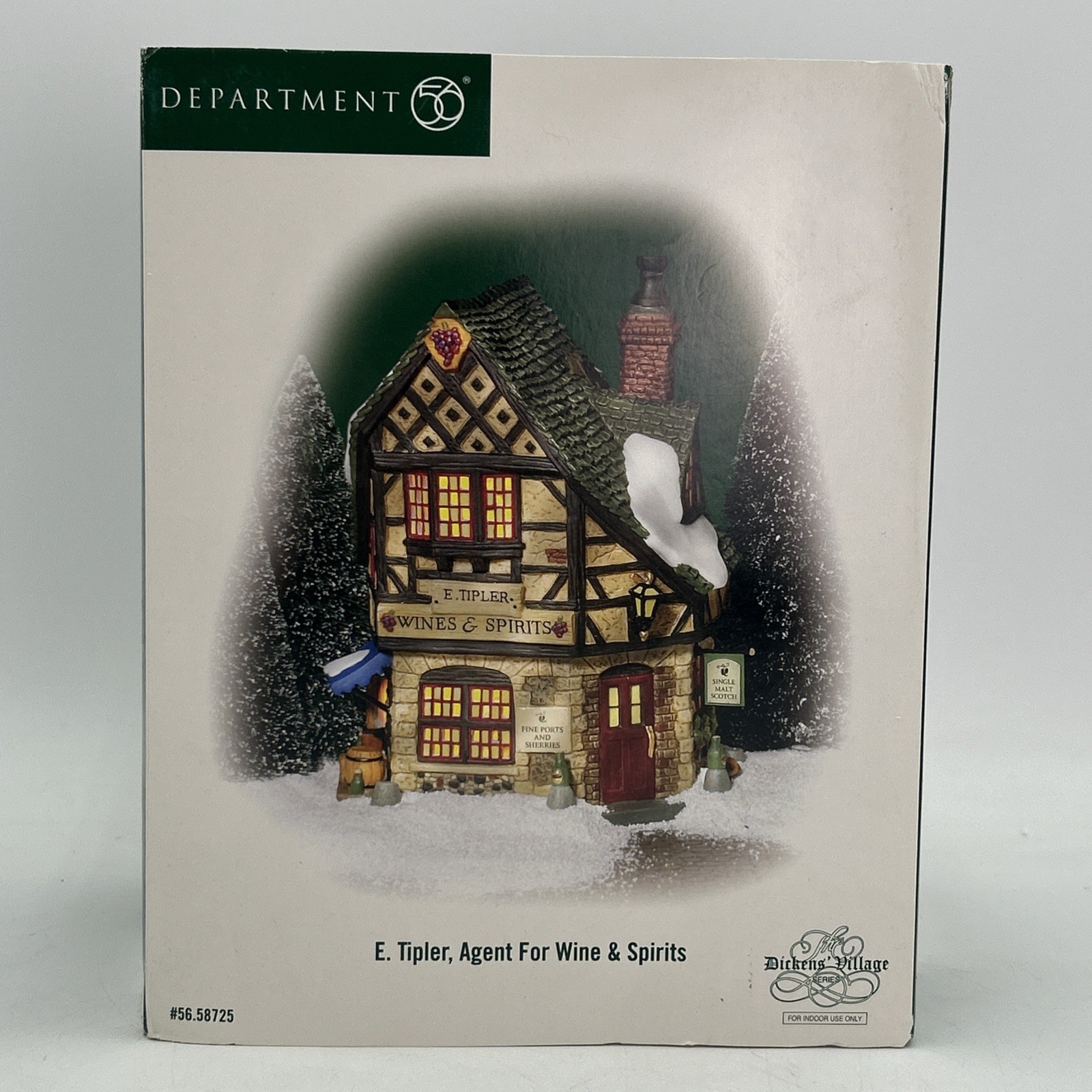 Dept 56 #58725 E. Tipler Agent for Wine & Spirits Dickens Village Series New