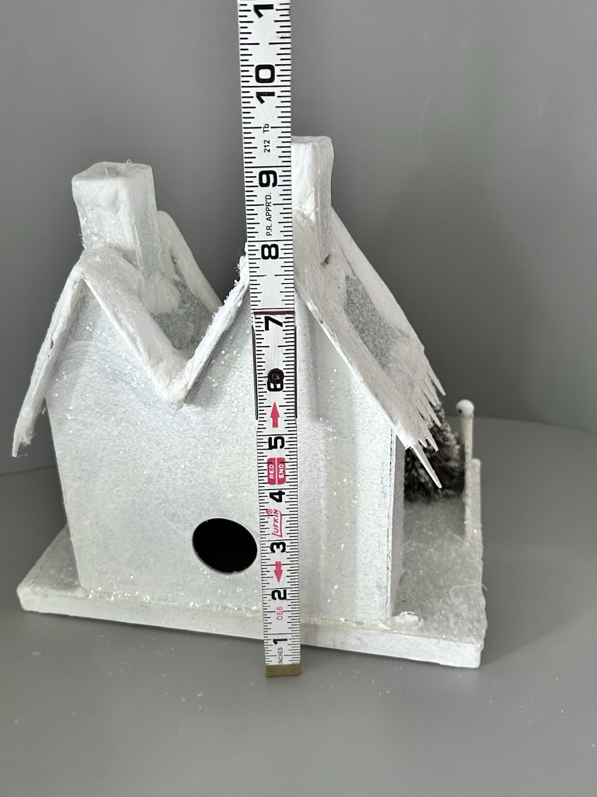 Bethany Lowe Designs Putz Glitter White Snowy Christmas Village House W/ Snowman