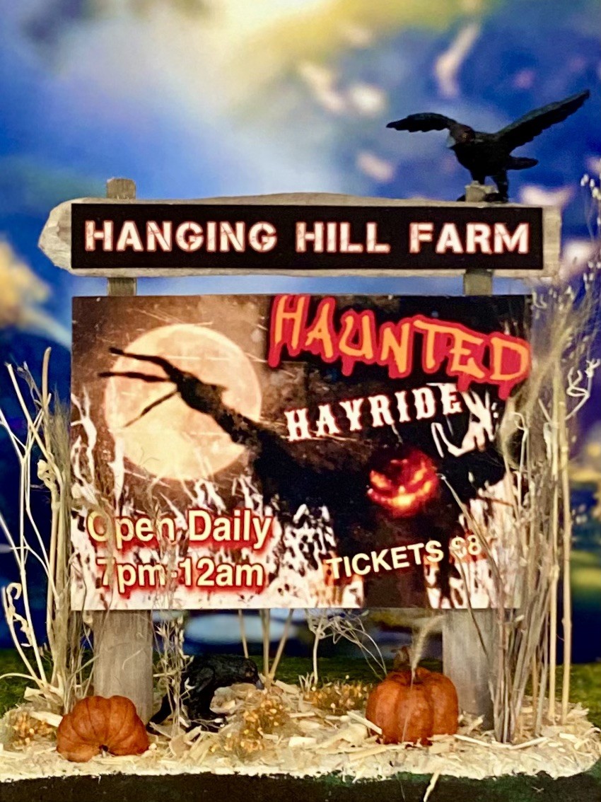 Department 56 Halloween & Spookytown Inspired Halloween Hayride Billboard