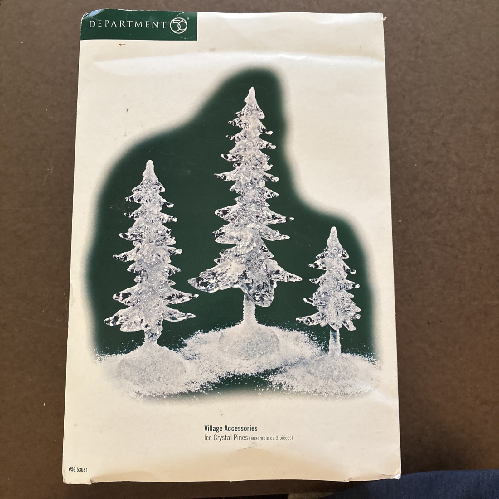 Department Dept 56 Christmas Village Accessory Large Ice Crystal Pines Set Of 3
