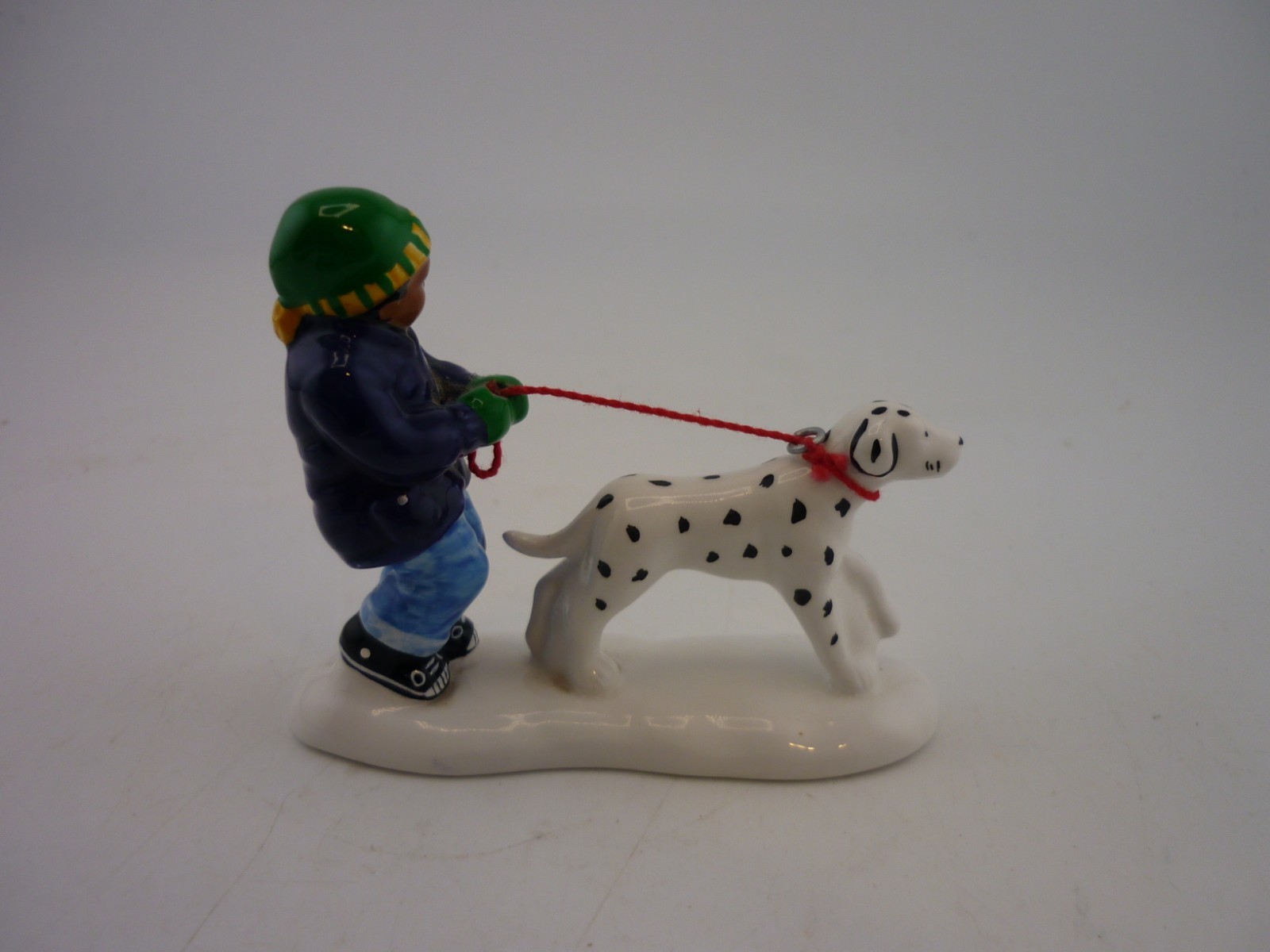 Department 56 Snow Village Boy Walking Dalmatian Dog Porcelain Village Figure