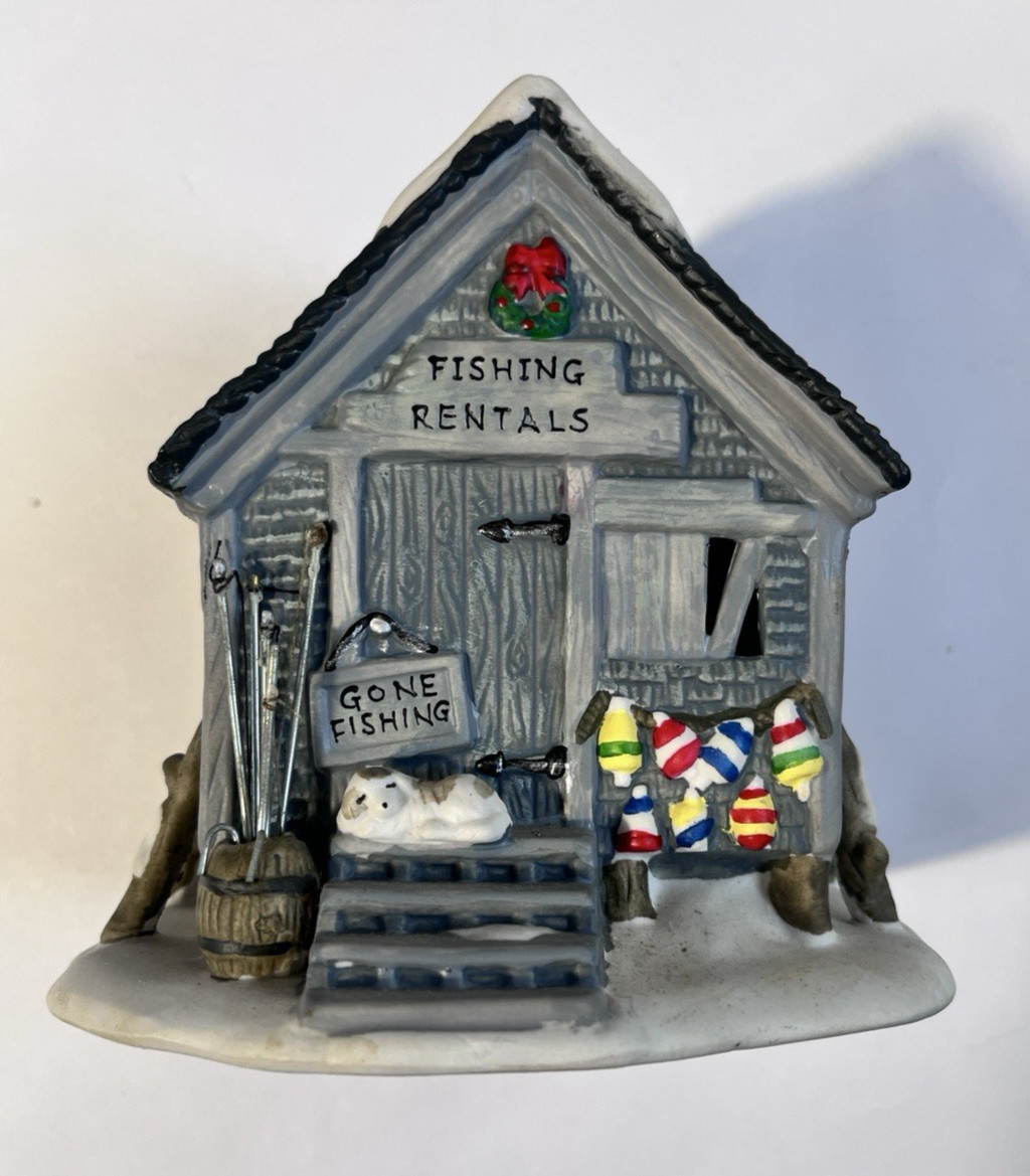 Holiday Time Fishing Rentals Christmas Village House Blue Waters Collection 2006