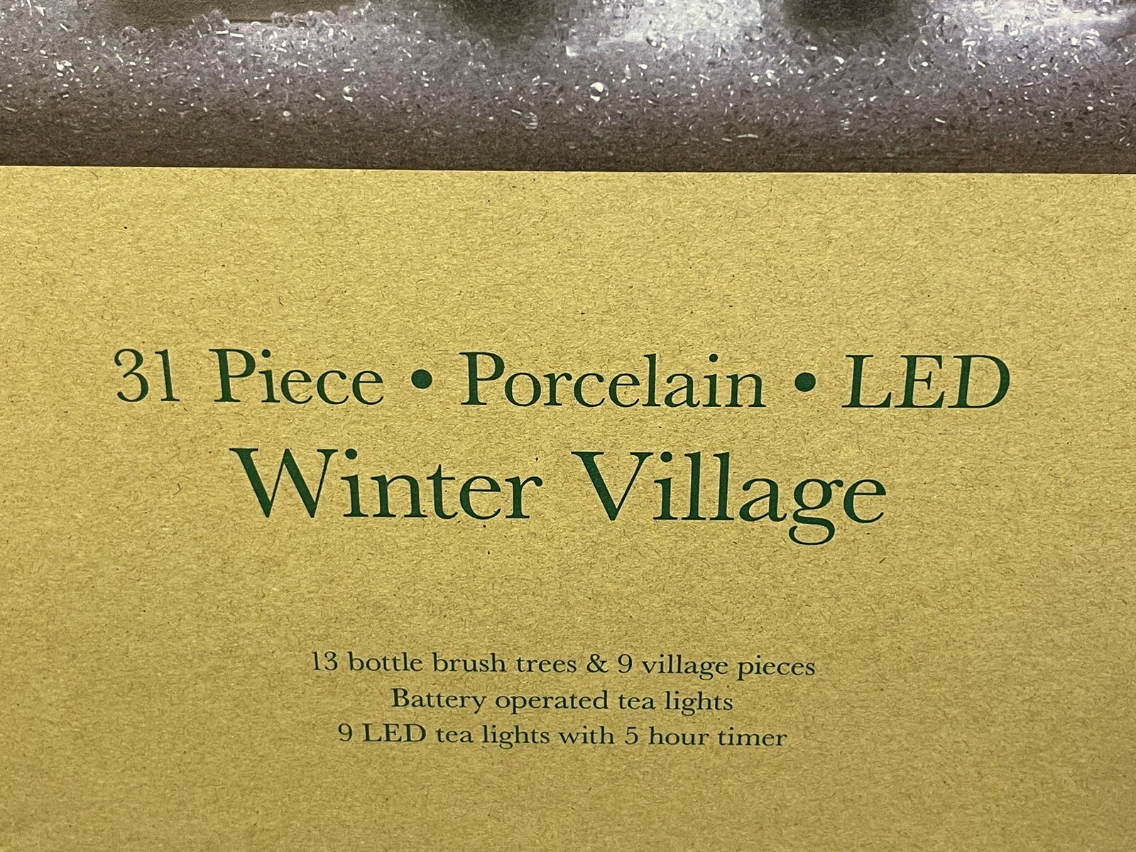 Bee & Willow Porcelain LED Winter Village 31 Pcs Lighted Christmas Table Display