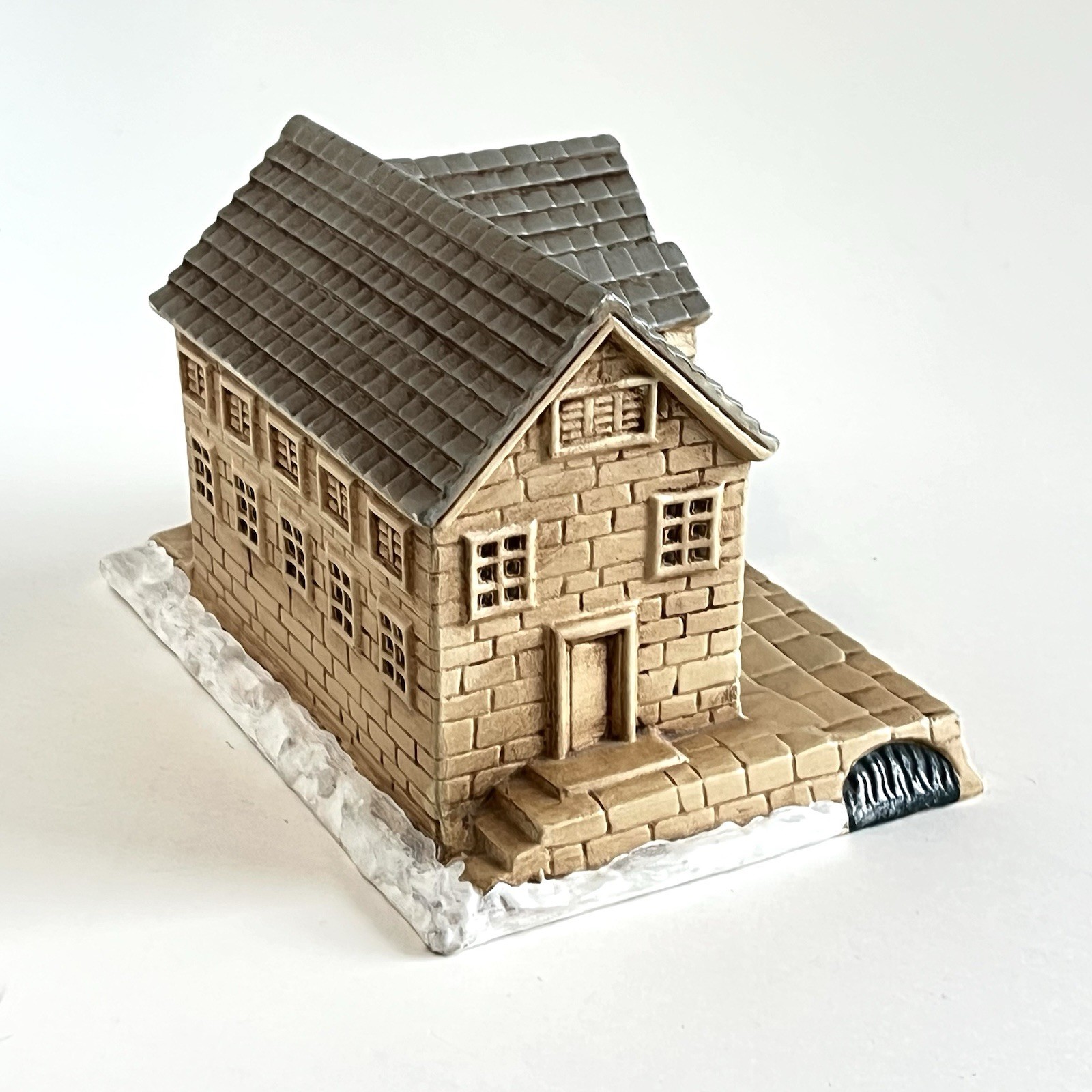 Vintage 1979 Christmas Village Byron Molds Grist Mill Building Hand Painted