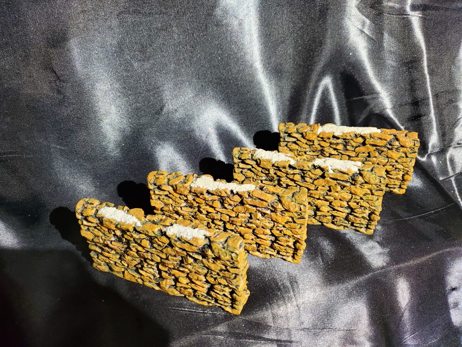 Department 56 Accessory ~ “Village Tall Stone Wall Set of 4” #52825
