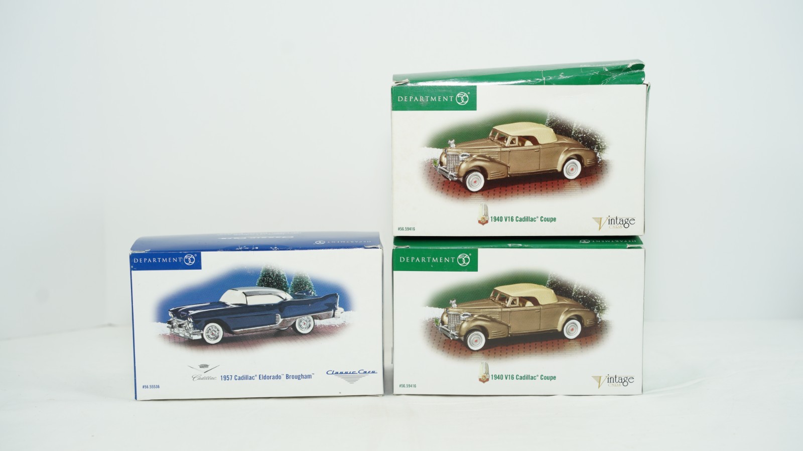 Department 56 Classic Vintage Cars 1957 Cadillac Eldorado & 1940 V16 Coupe S13