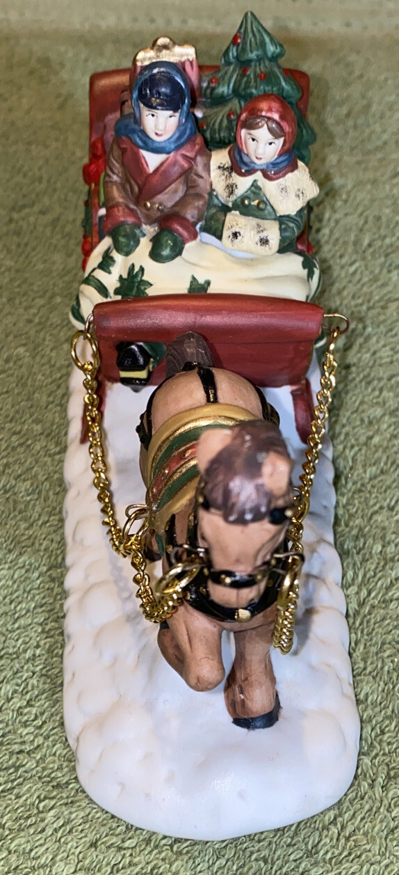 Vtg Christmas Village Accessory – Horse Drawn Carriage