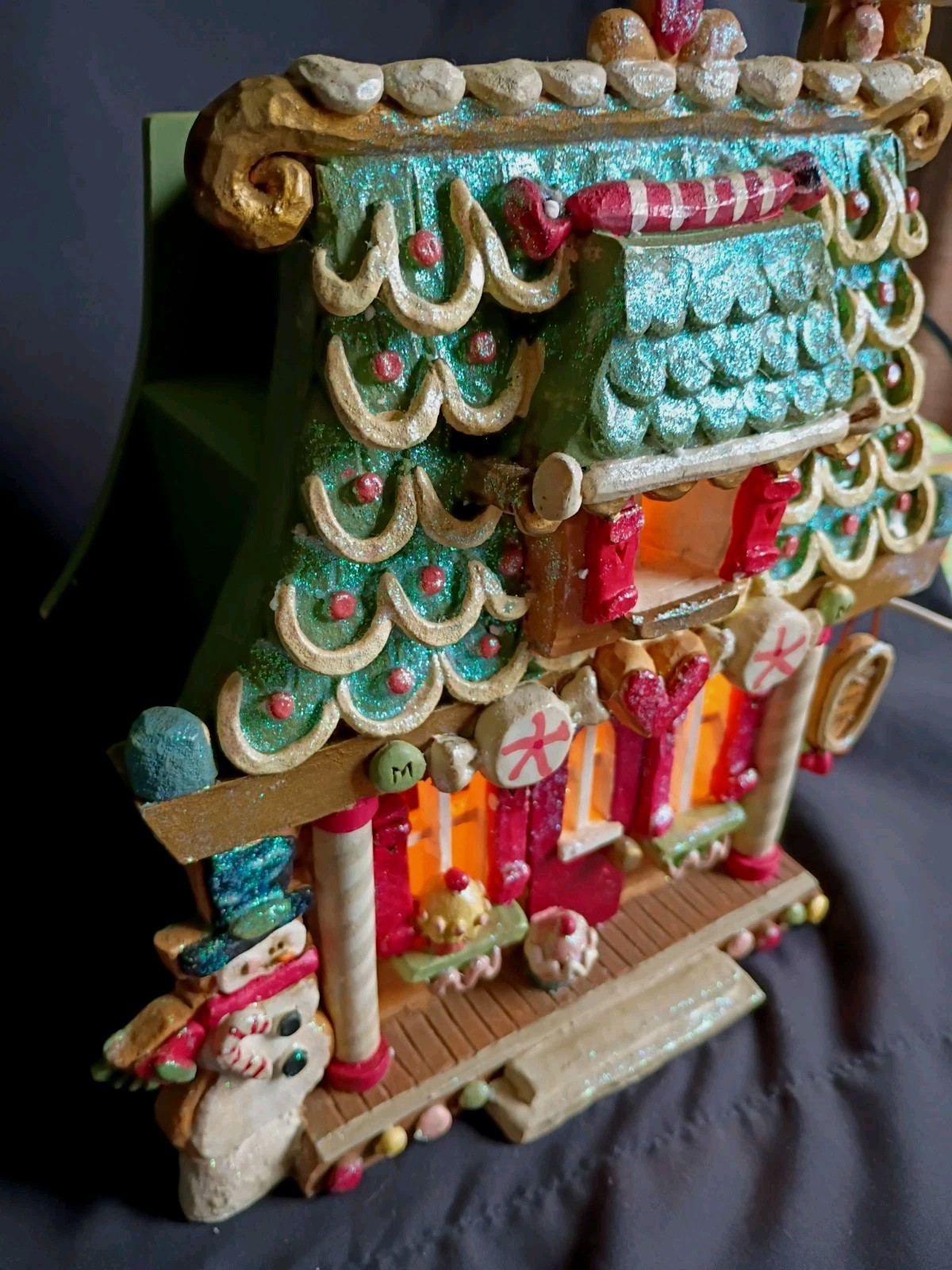 VTG Kurt Adler 10.5″ Lighted Gingerbread House~Retired~Corded Electric~Works!