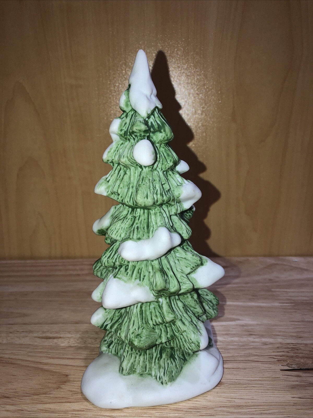 Dept 56 Village Porcelain Evergreen Tree With Snow 7 Inch Christmas Decoration