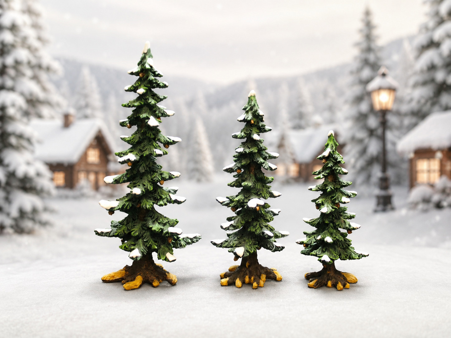 Department 56 Village Accessories Winter Pine Trees With Pine Cones 52772