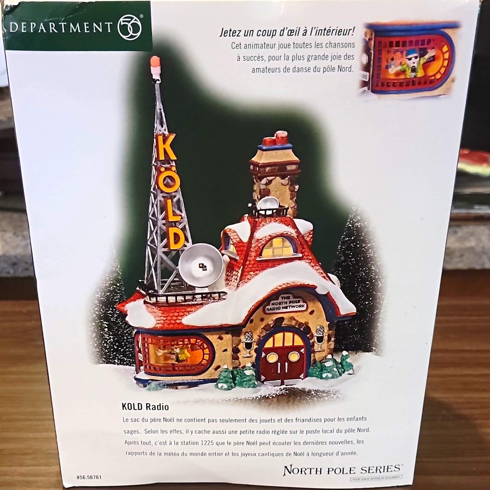 Department 56 North Pole KOLD Radio Lighted Porcelain Bldg #56.56761