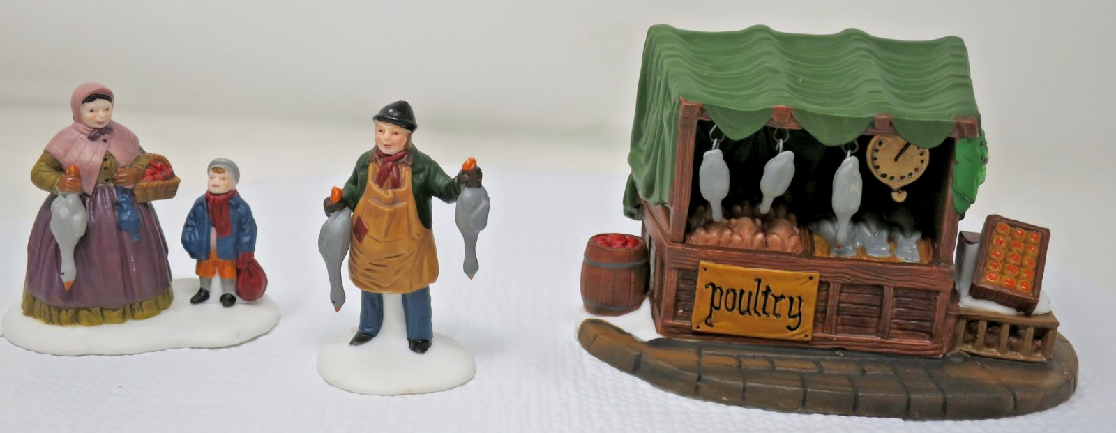 Dept 56 Heritage Village Poultry Market 6 PCS Poultry Vendor Christmas Goose