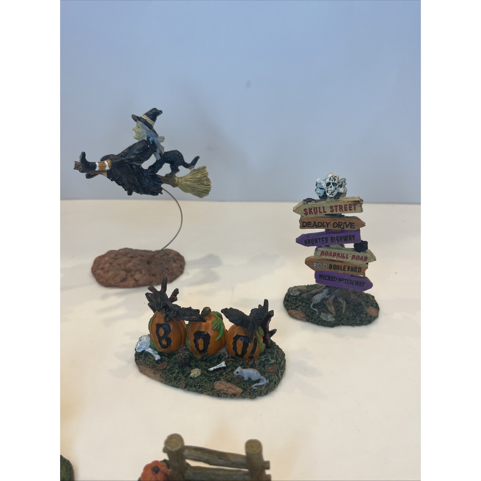 Spooky Town Village Figurines Halloween Scarecrow Pumpkin Witch Dollhouse Decor