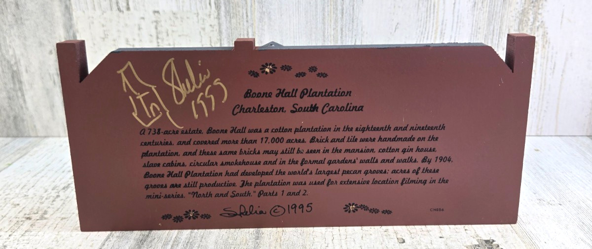 Shelia’s Collectibles Boone Hall Plantation Charleston SC Signed 1995