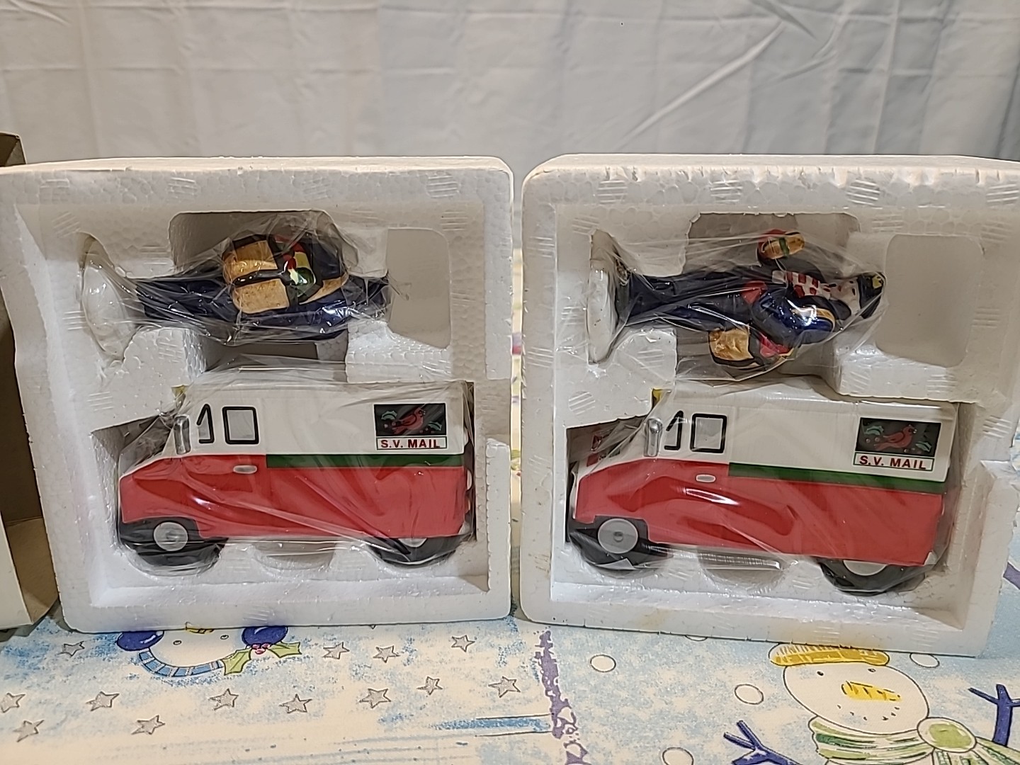 Set Of 2 – Dept 56 Snow Village Special Delivery Mail Truck Postman Set #51977