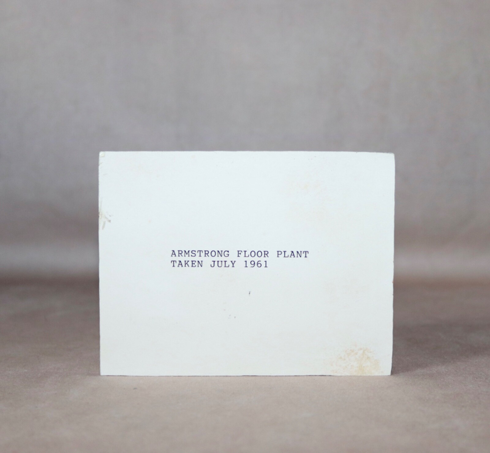 Armstrong Floor Plant ~ Lancaster PA July 1961 Photo On Wood Shelf Sitter