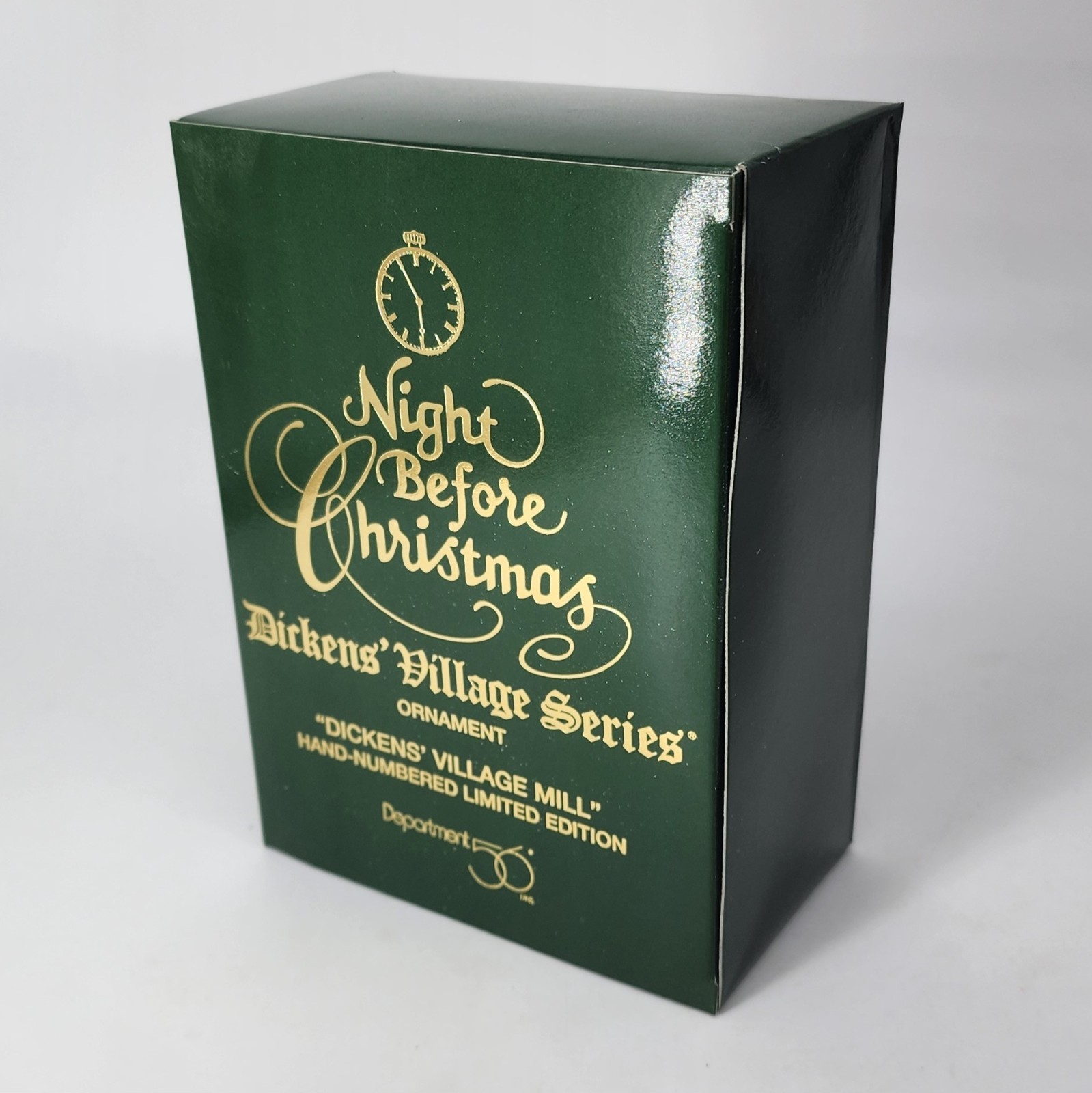 Dept 56 Dickens SNOW VILLAGE Christmas Glass Ornament – “Dickens Village Mill”
