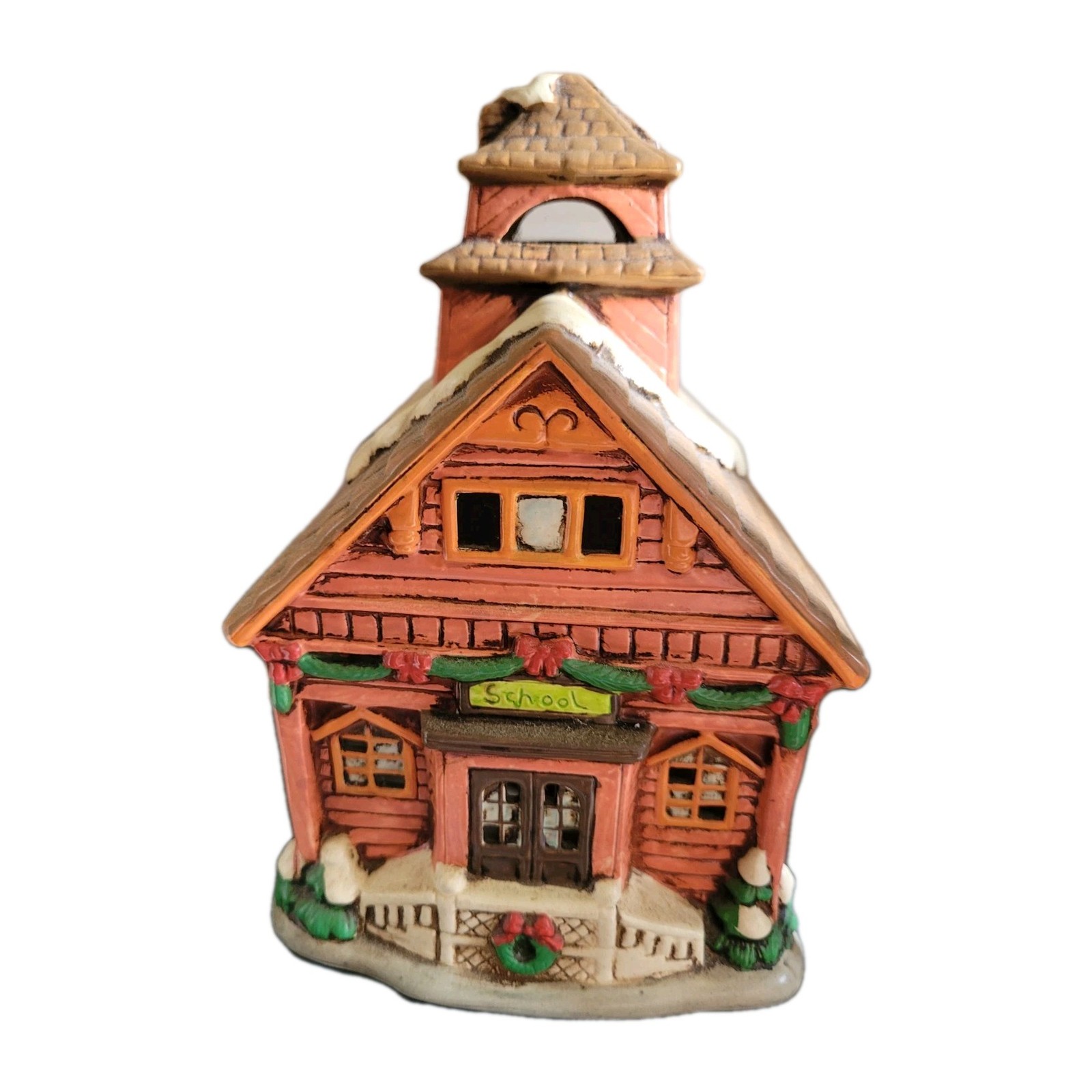 Vintage Lefton Colonial Village Schoolhouse Lil Red School House Decor