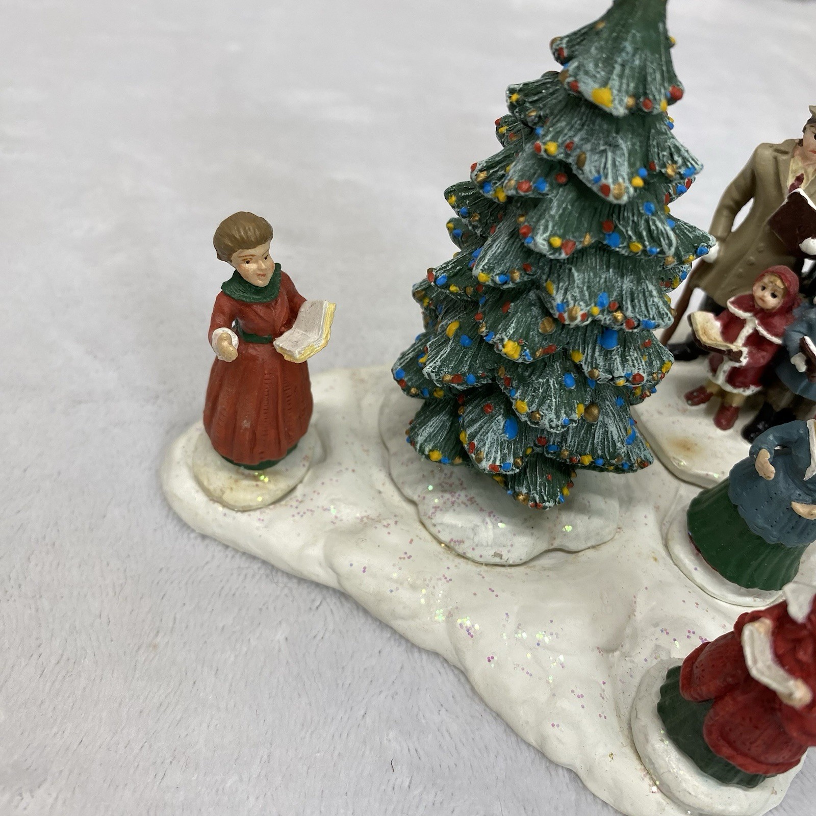 Christmas Village Singing Around Tree Carollers Figurine Accessory Holiday