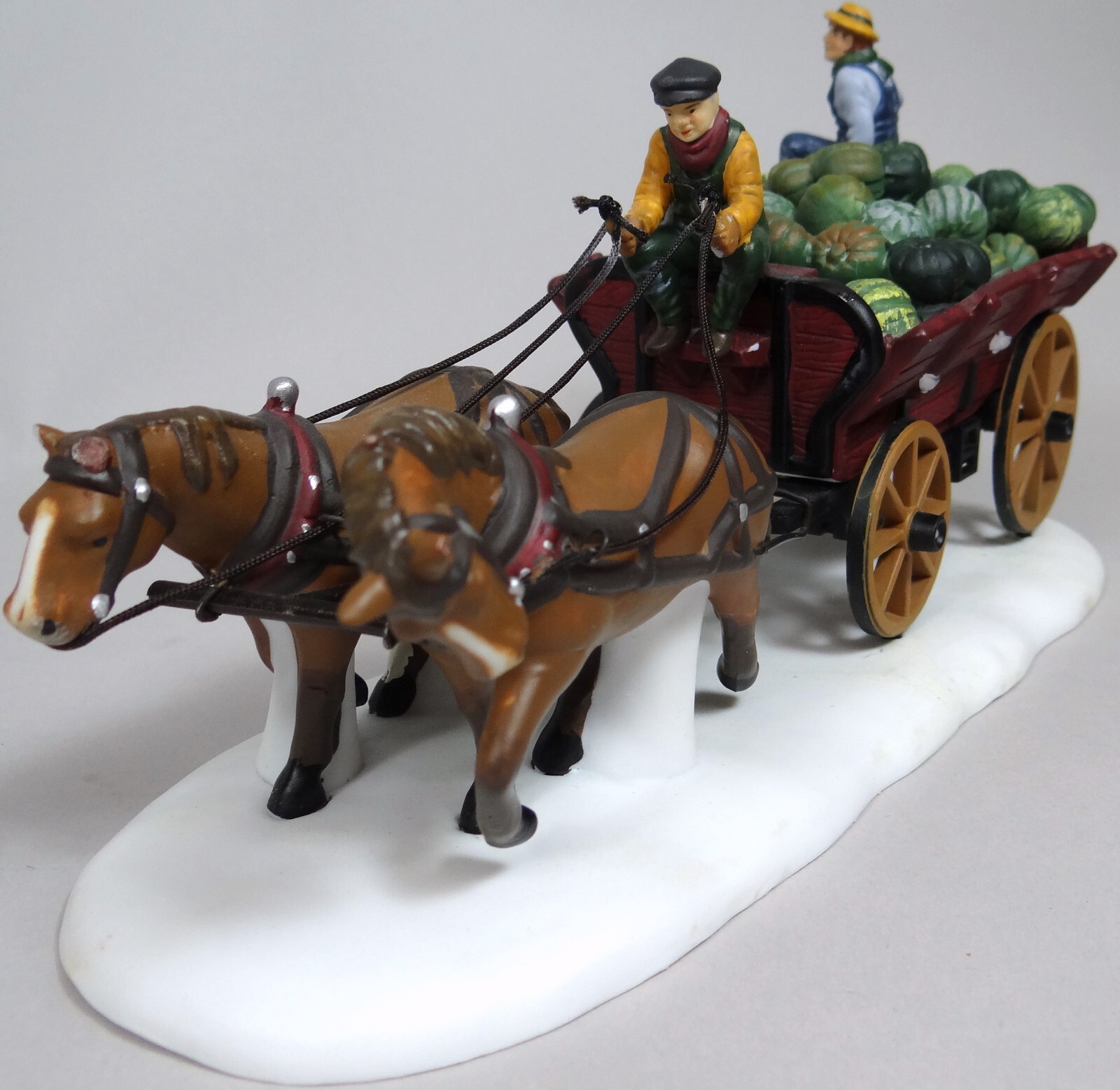 Christmas Heritage Village Dept 56 Horse Drawn Squash Cart Neilan Lund 1995