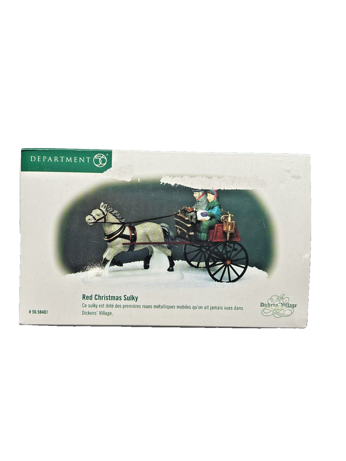 Dept 56 Dickens Village Red Christmas Sulky 58401 Box