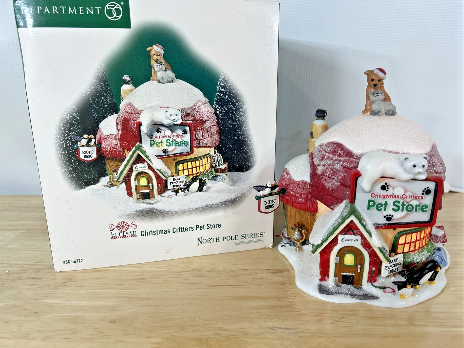 Dept 56 North Pole CHRISTMAS CRITTERS PET STORE Elfland #56772 Retired