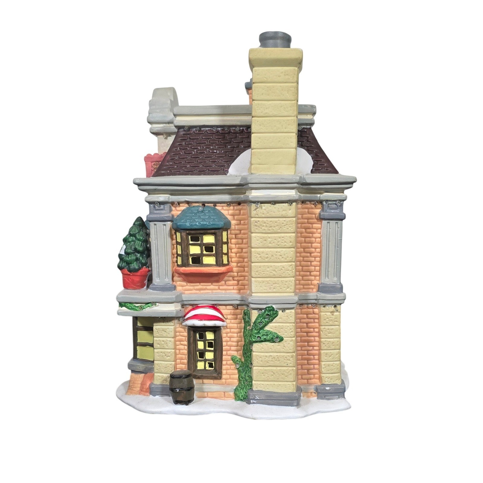 Fiber Optic Christmas Village Ceramic Tabletop Toy Shop House Holiday Decor