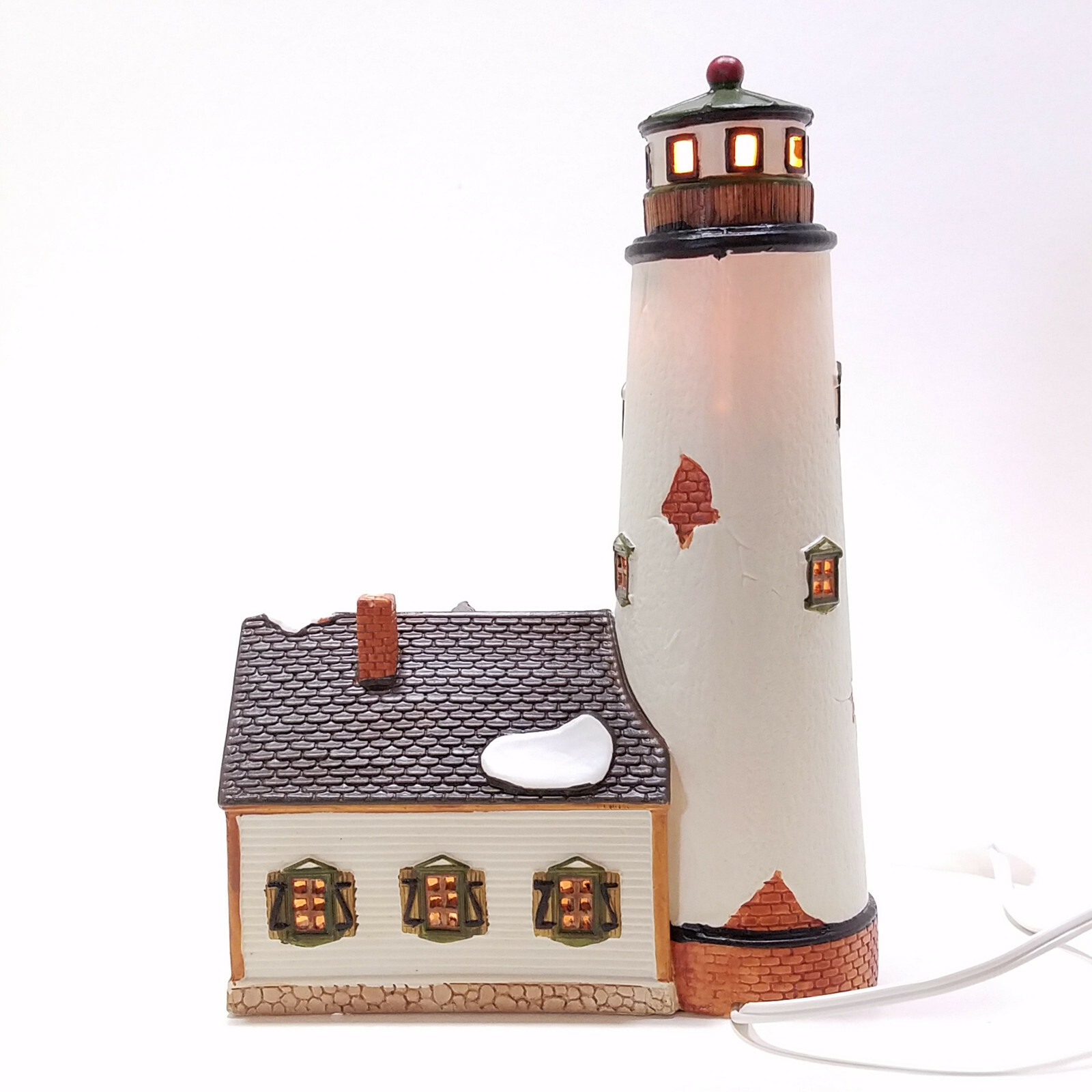 Lemax 1997 White Cliff Lighthouse Flashing Plymouth Corners SKU#5018554 Coastal