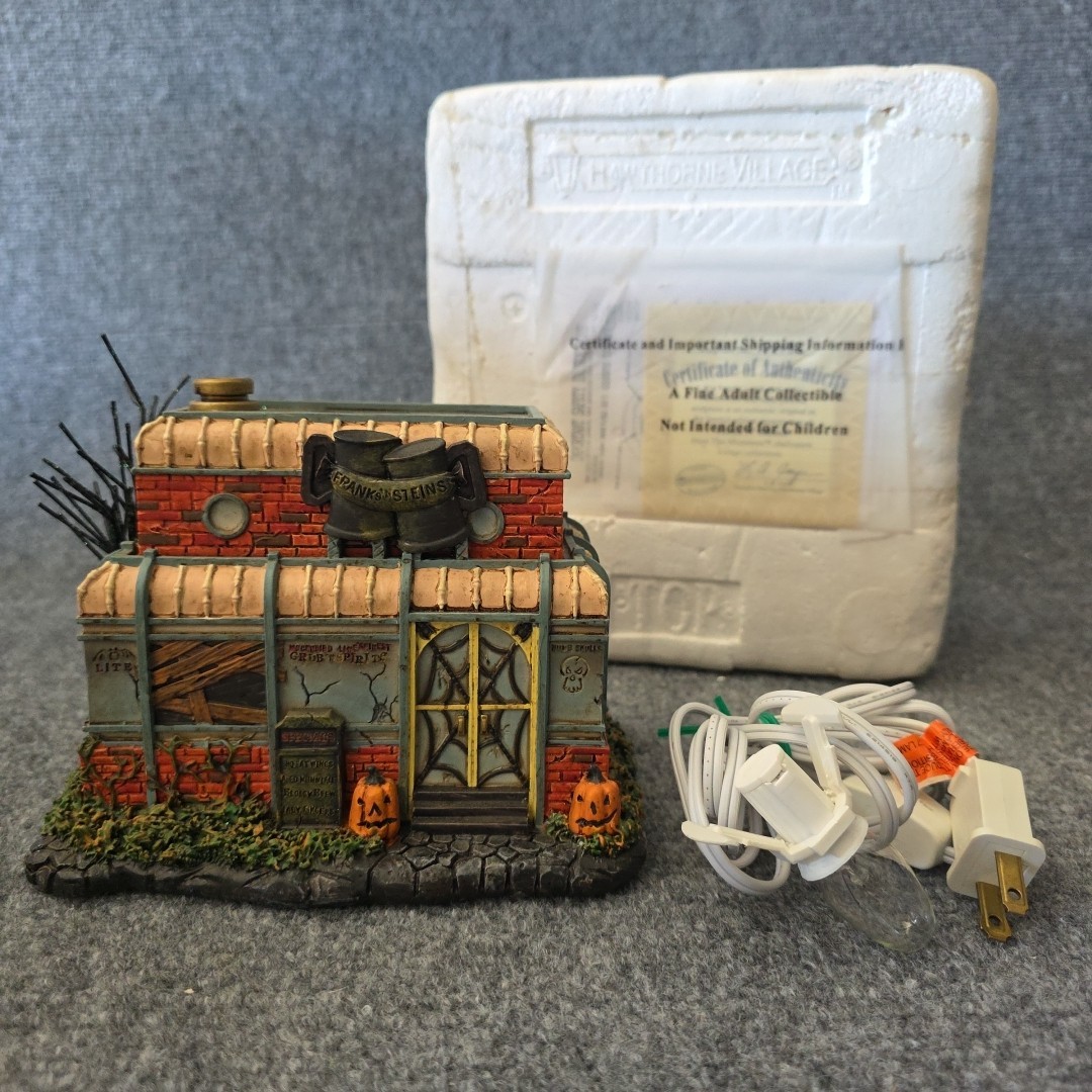 The Munster’s Hawthorne Village Hallowen Collection FRANK N’ STEINS Bar COA