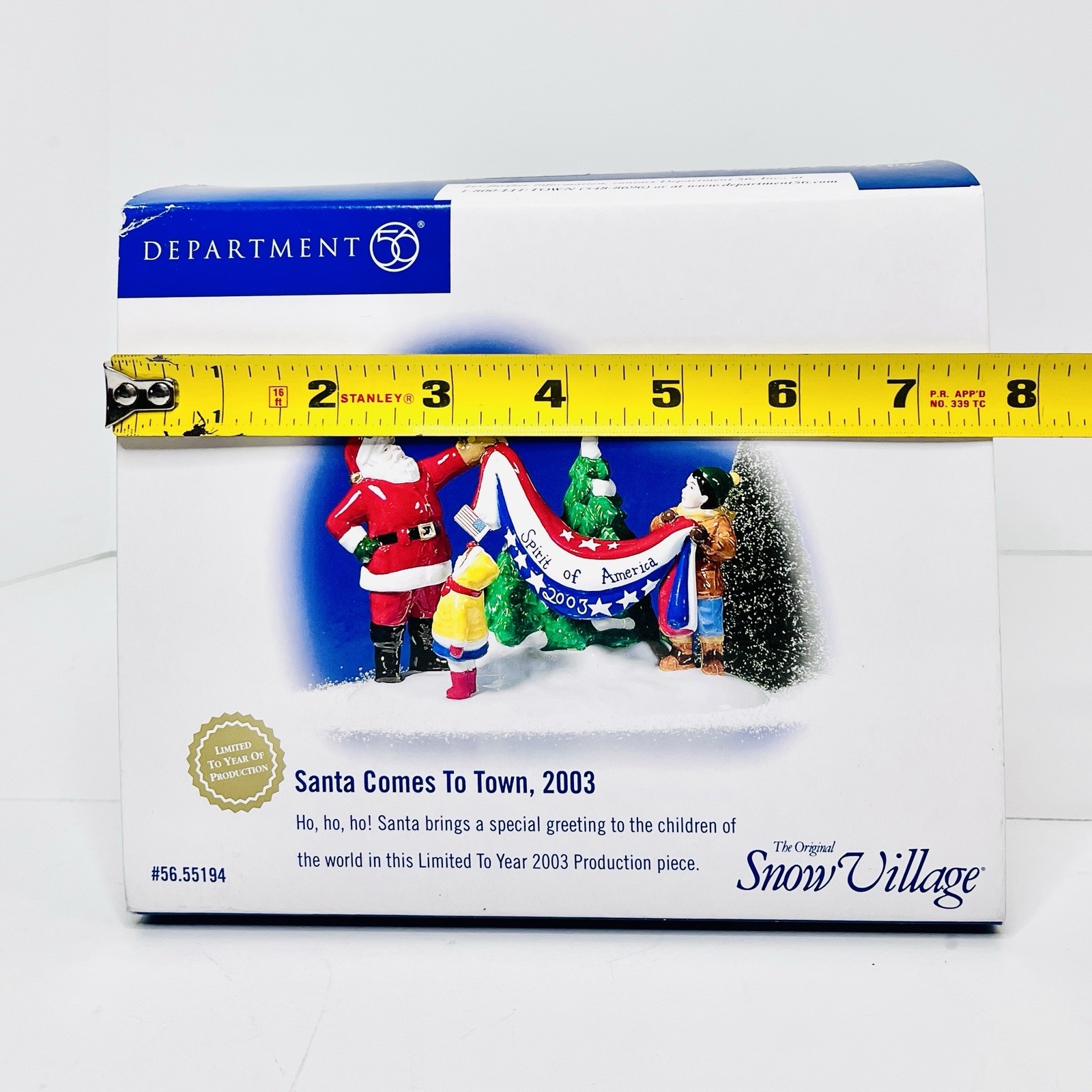 Christmas Dept. 56 Snow Village Accessory Santa Comes To Town 2003 Patriotic Box