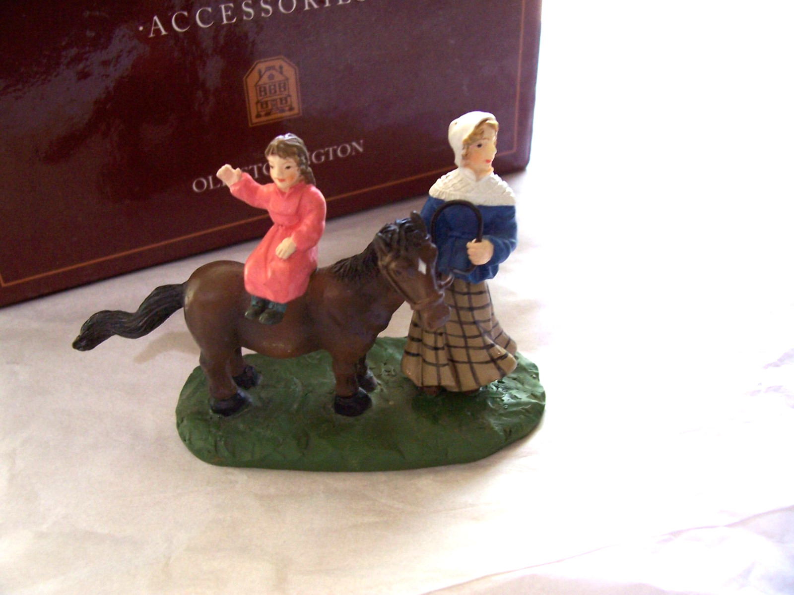 Lang & Wise ~ Folk Art Village ~ Mother with Daughter on Pony ~ 30010206