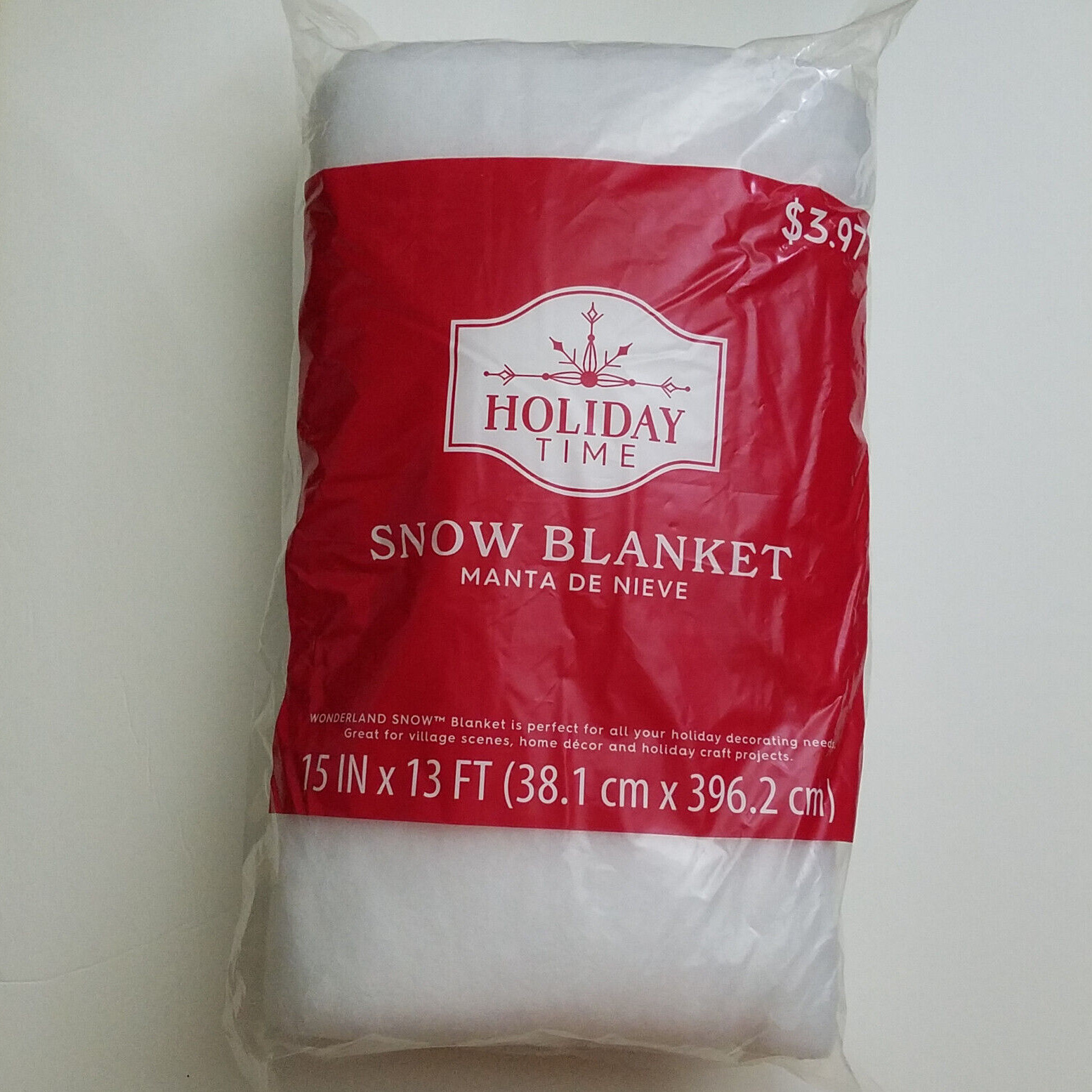 Holiday Time 2023 Snow Blanket #08287 Christmas Decoration Landscape 15In x 13F