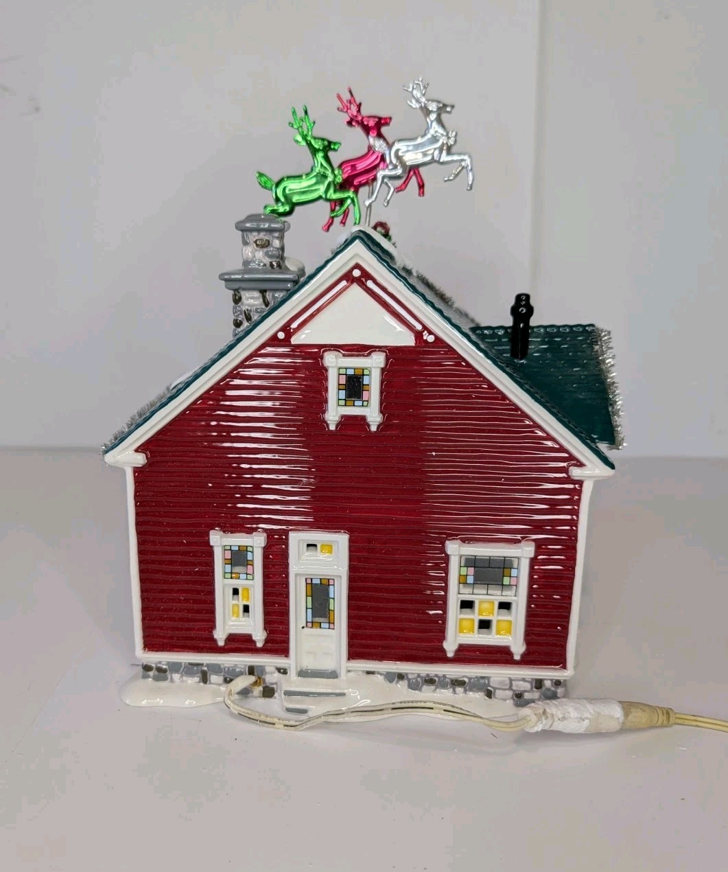 Dept 56 Snow Village “Tinsel and Garland House” Christmas Lane Snowman Retired