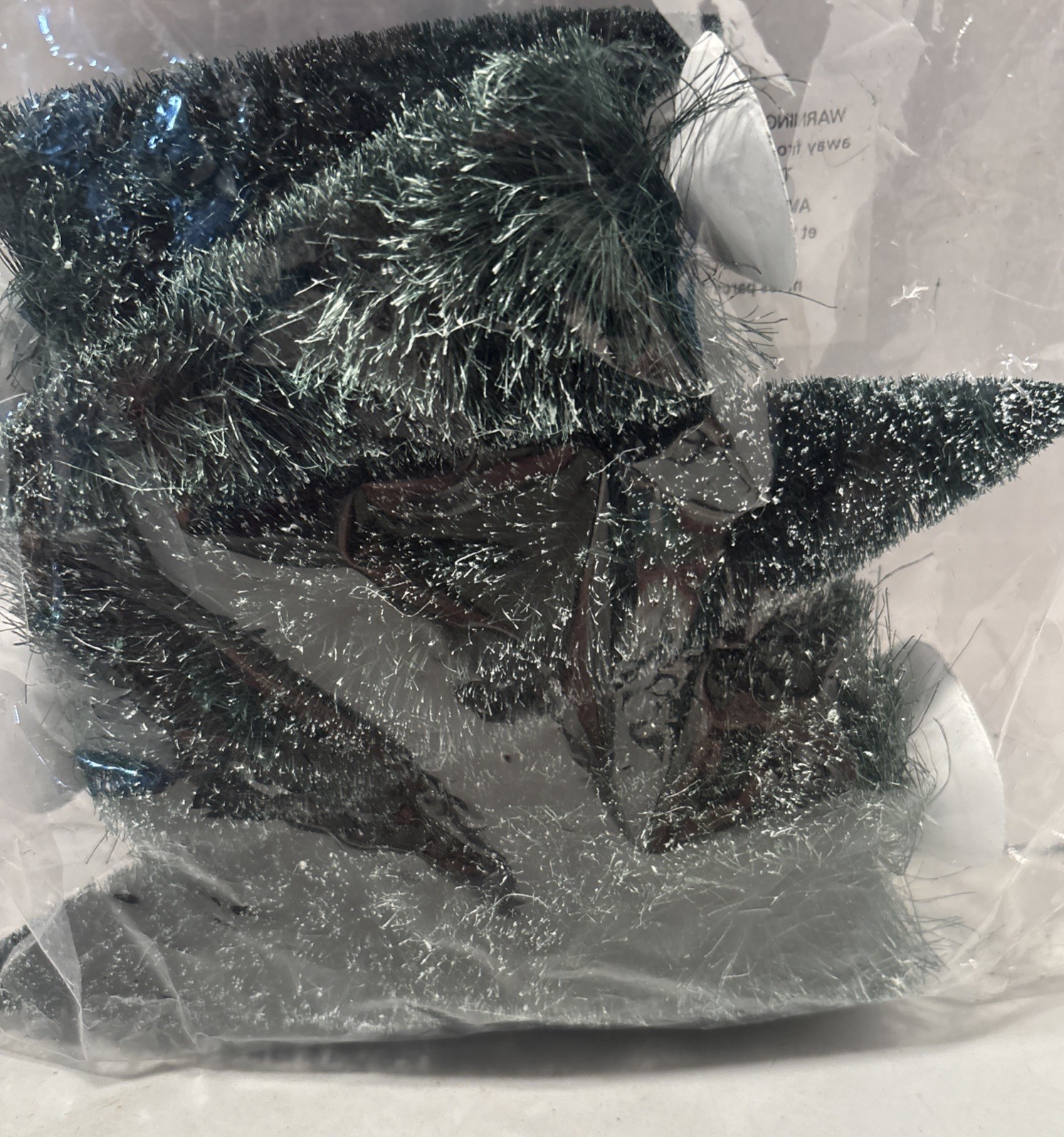 Department 56 Snow Village Bag O Frosted Topiaries Trees Figurine Set 52996. DA6
