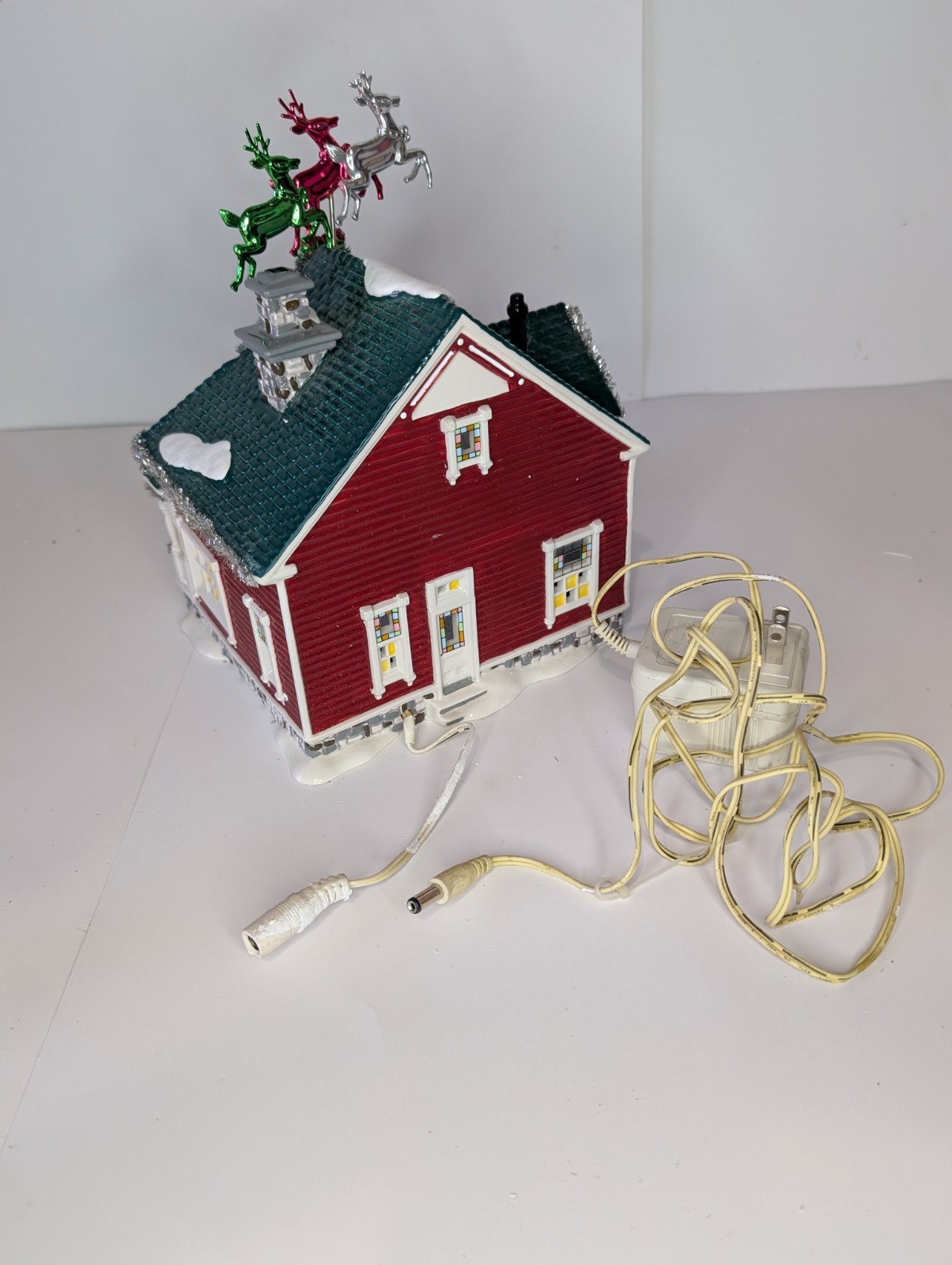 Dept 56 Snow Village “Tinsel and Garland House” Christmas Lane Snowman Retired
