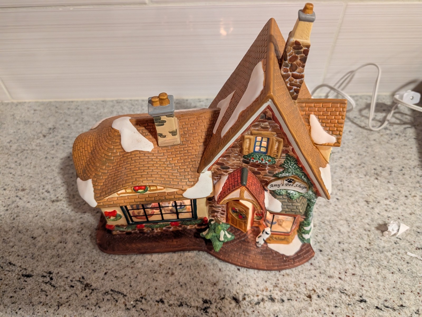 Amy’s Pet Shop Vtg Heartland Valley by O’Well Lighted Christmas House In Box