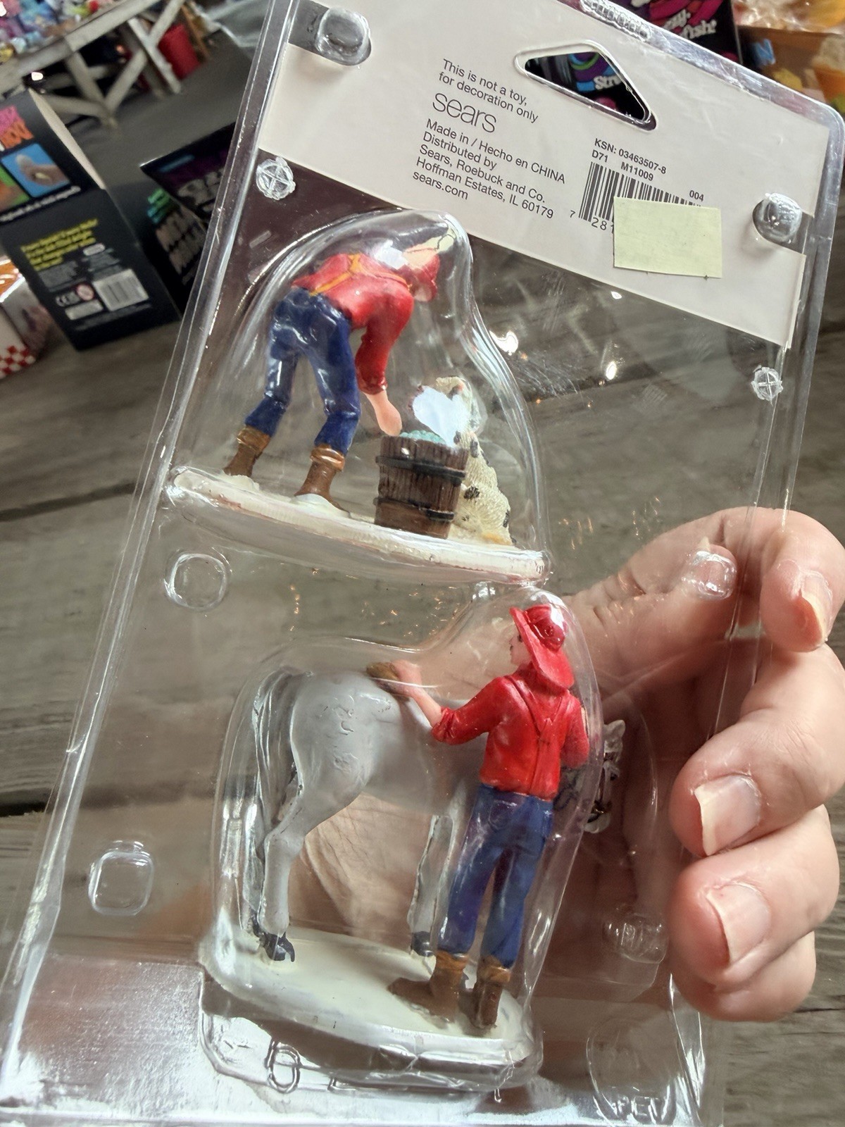 Lemax Christmas Village Town Fireman Washing Dog Dalmatian Bucket