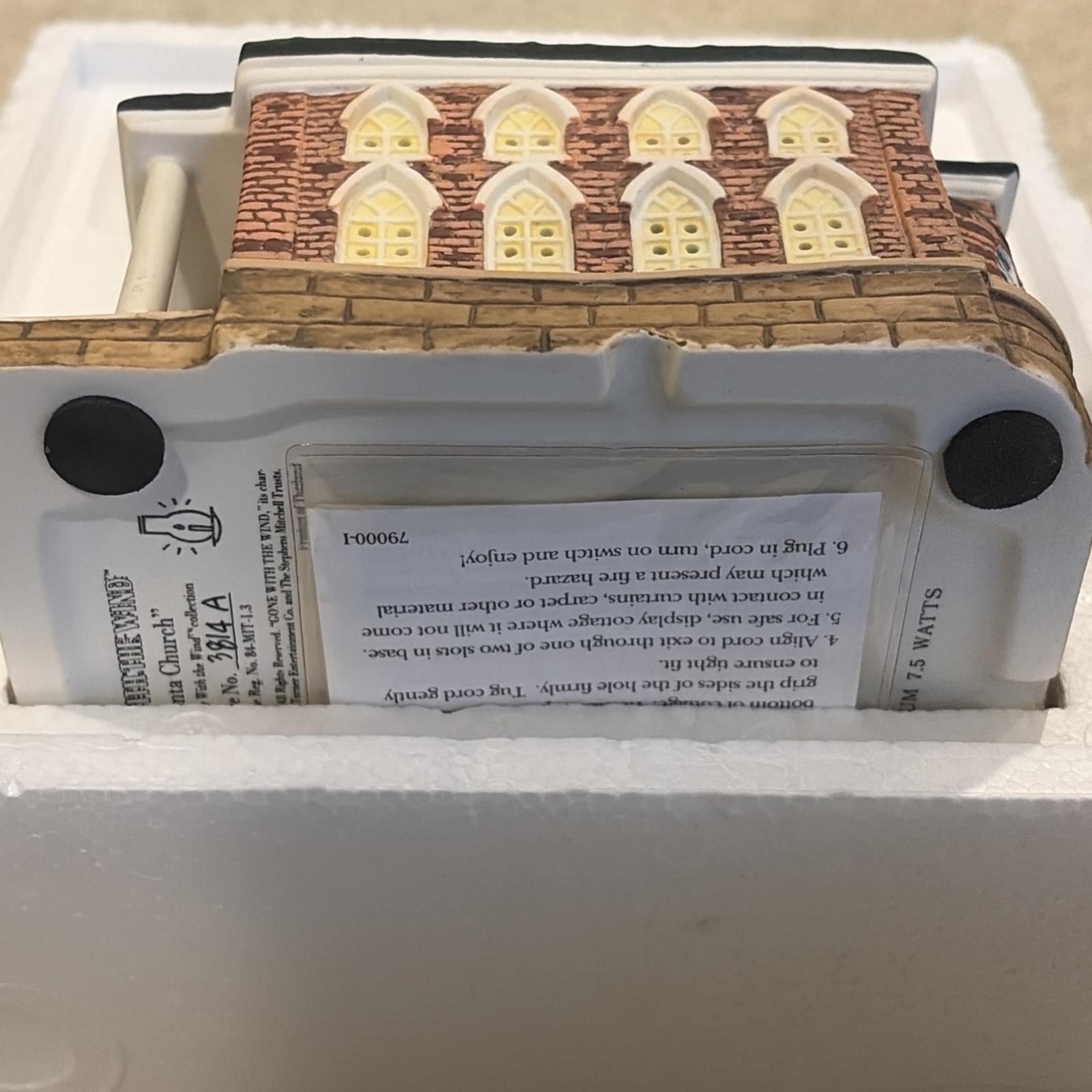 Gone With The Wind Atlanta Church Hawthorne Village Porchlight Collection& COA