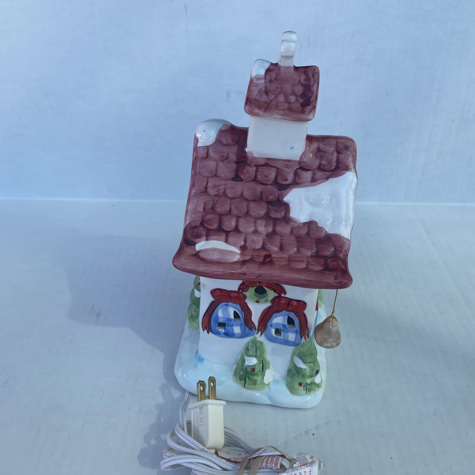 Elements Vintage Lot of 9 Christmas Village Ceramic Light Houses Figurines