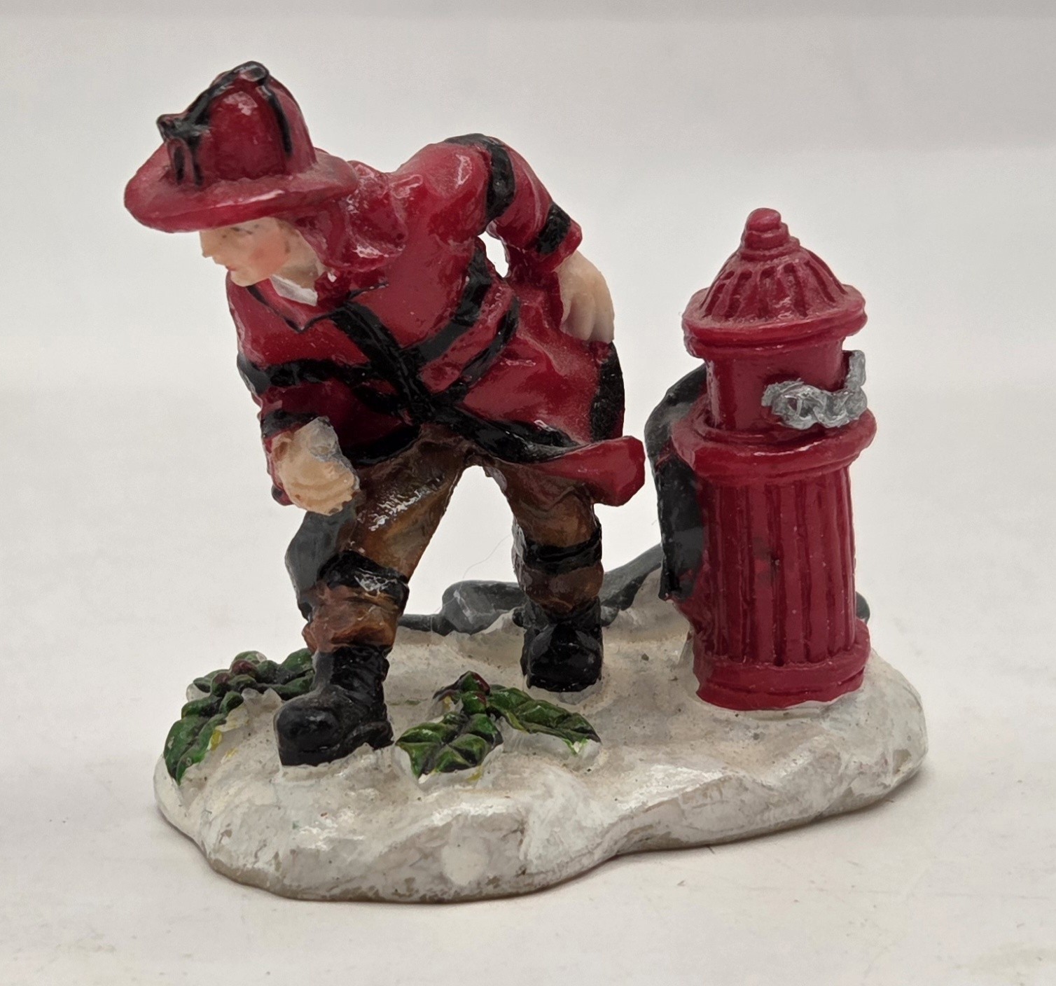 Christmas Village Firemen at the Hydrant