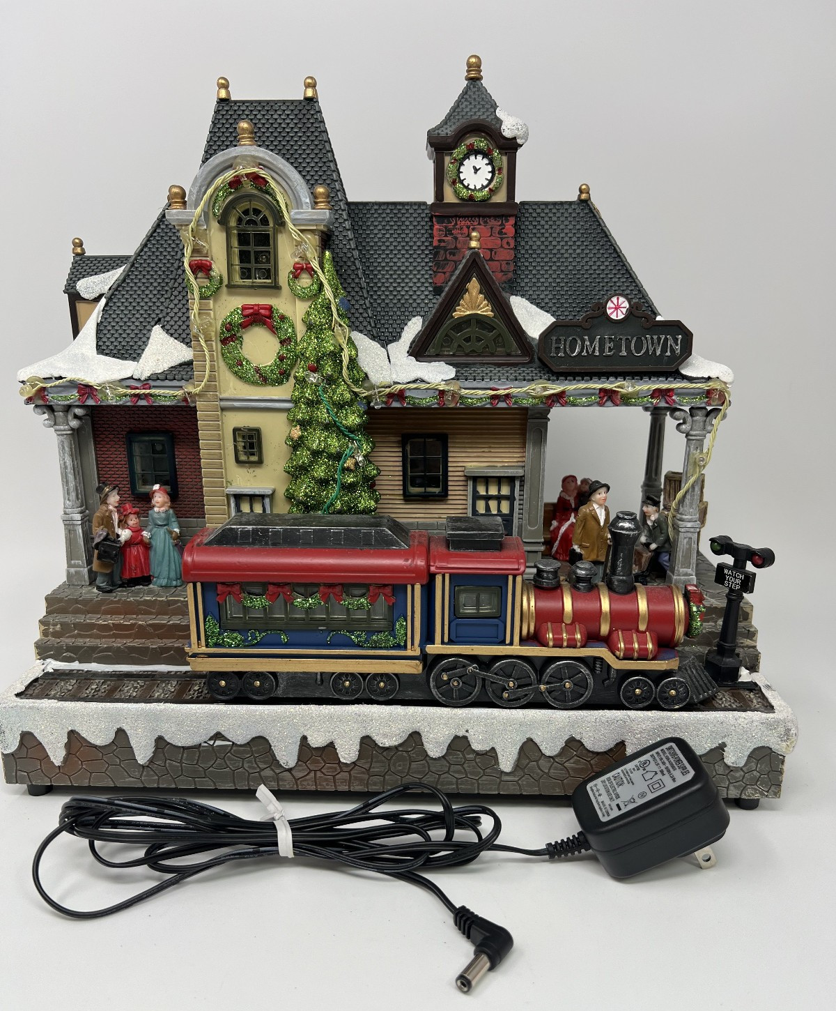 Home Elements Christmas Hometown Animated LED Train Station Musical READ VIDEO