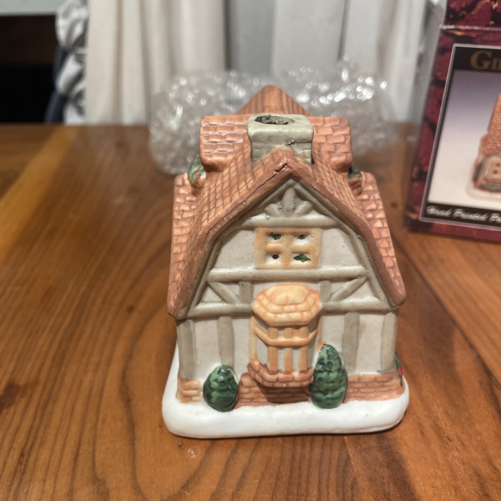 Vintage DG Gift Collection Hand Painted Porcelain Tea Light House Town Hotel