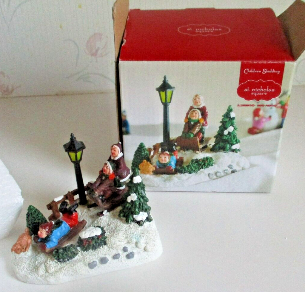 St. Nicholas Square Children Sledding with Box