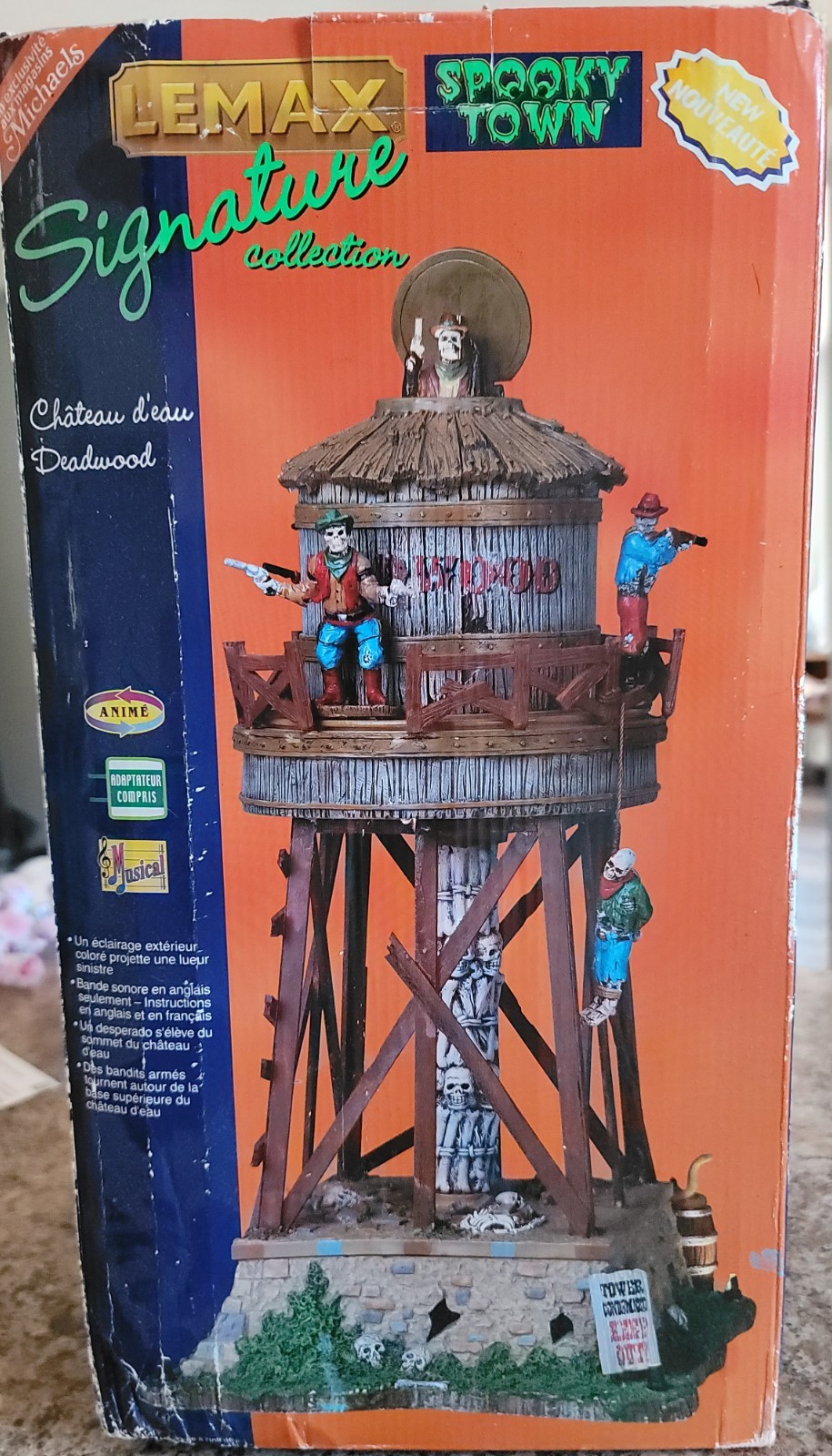 DEADWOOD WATER TOWER Halloween Village SPOOKY TOWN Animated LEMAX