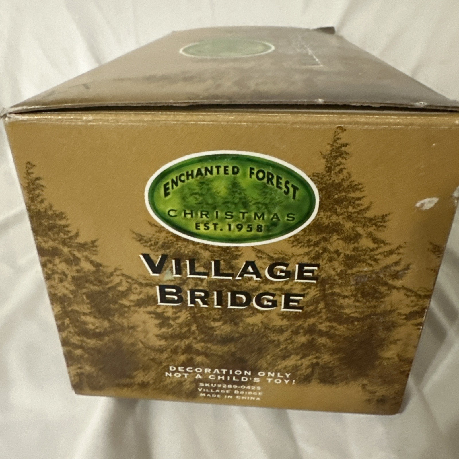 Christmas Village Bridge Lights Accessories Covered Bridge Ice Enchanted Forest