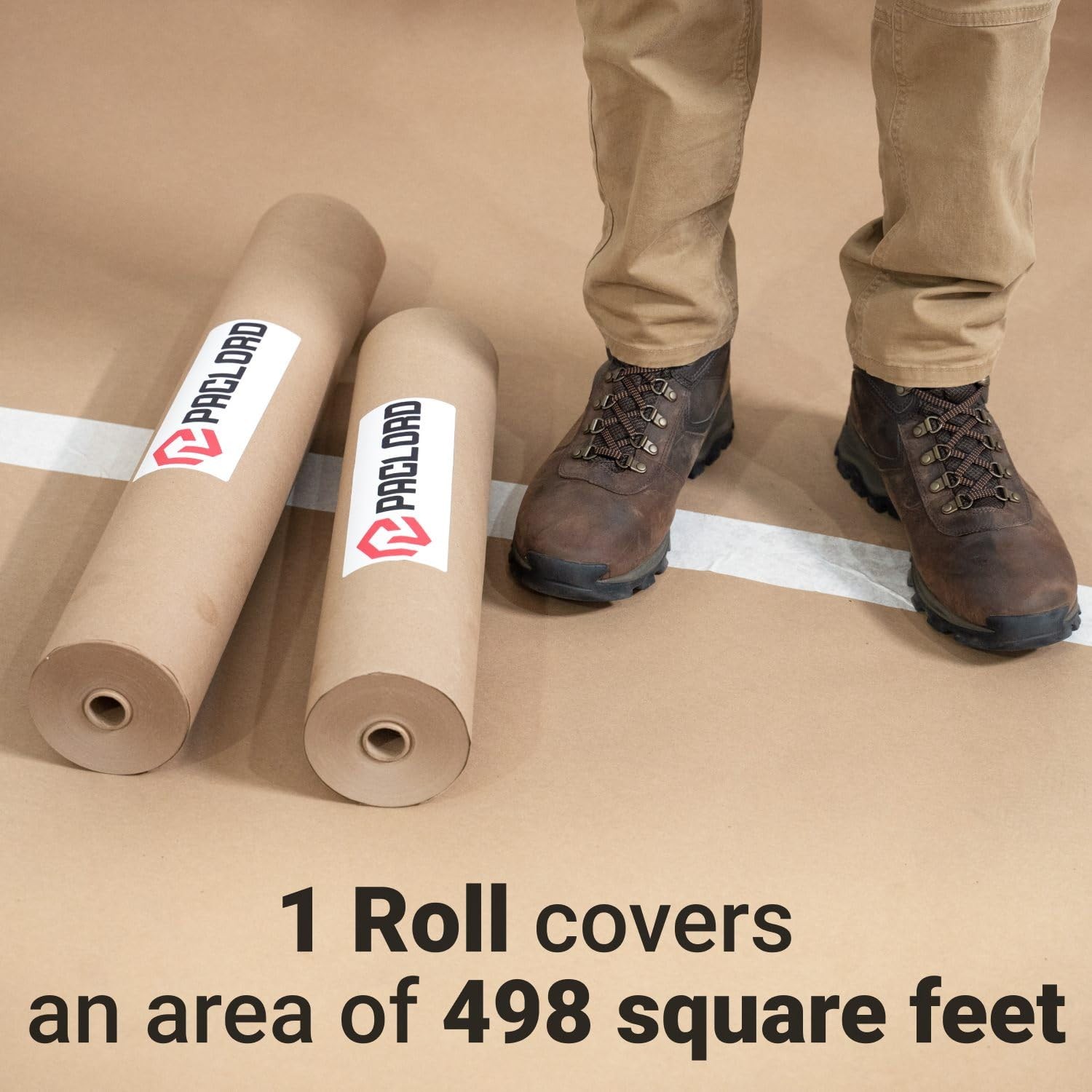 Floor Protection 36″ x 166 ft – USA-Made Brown Rosin Roll, 7 Mil Heavy-Duty B…